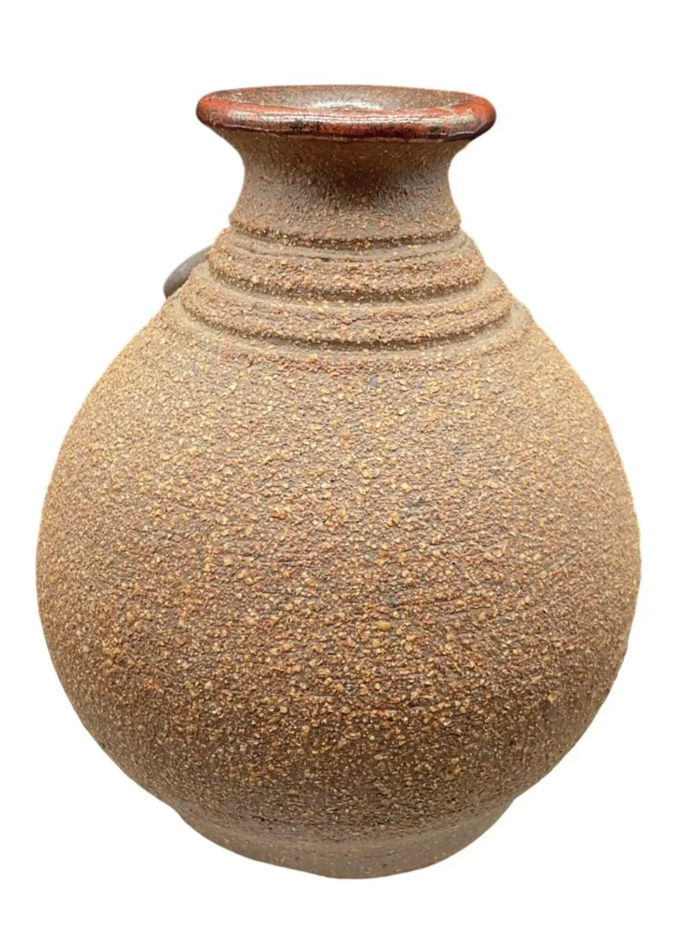 Handcrafted Textured Ceramic Bud Vase With Floral Accents By Lynda Smith 4.5